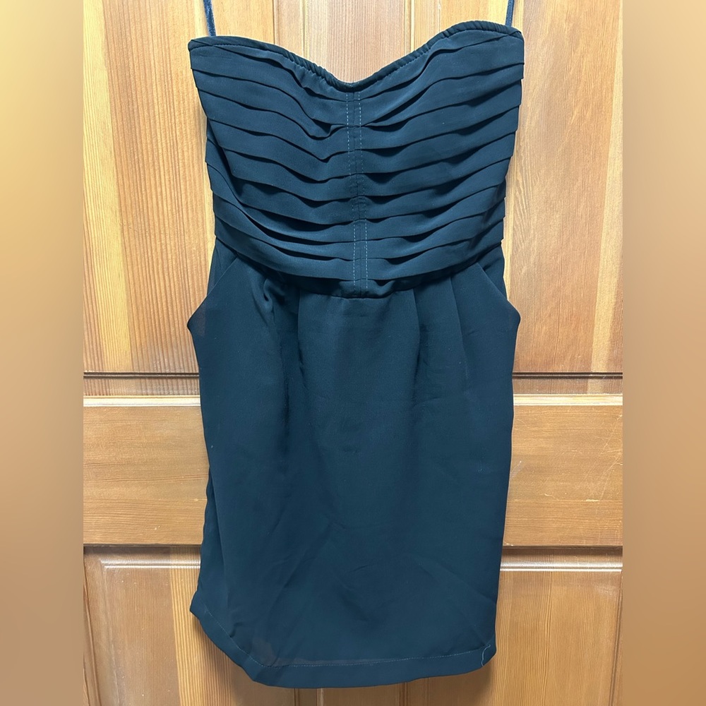 Sparkle + Fade Black Strapless Dress w/ Pockets - Size 0